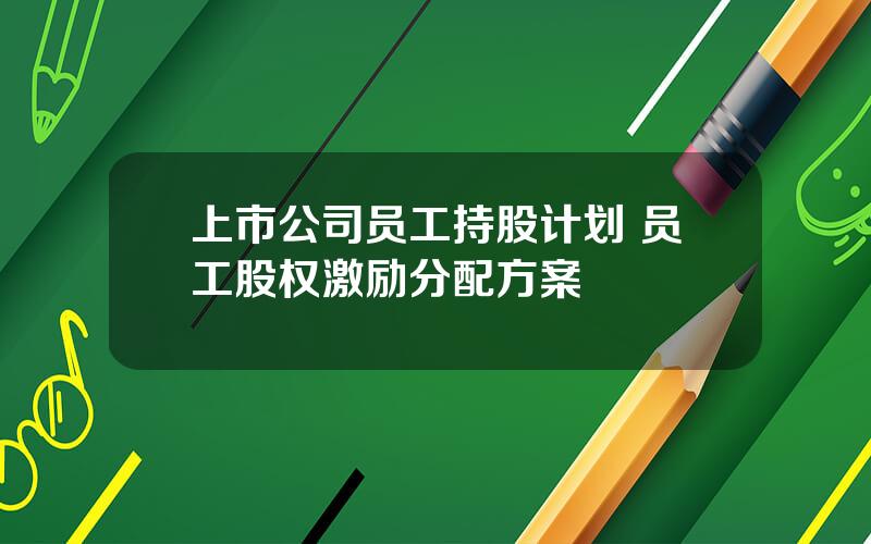 上市公司员工持股计划 员工股权激励分配方案